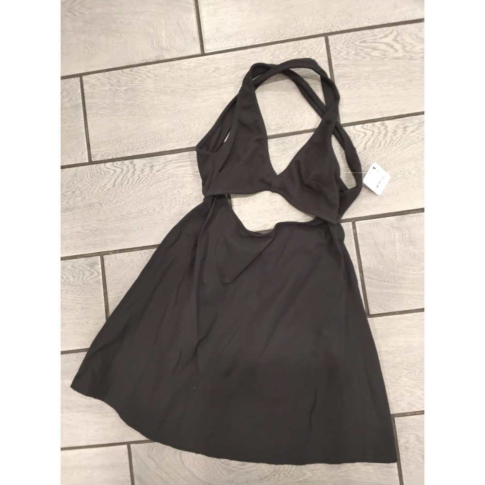 Free People Veranda Mini Dress Black Cutout Strappy Back OB2289222 Size S NEW - Picture 3 of 8